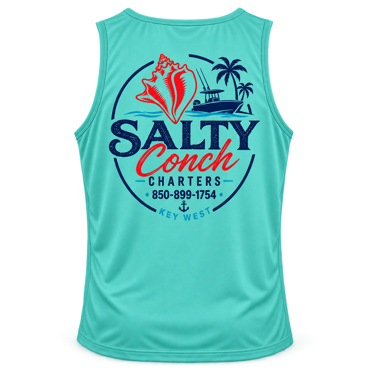 TEAL SALTY CONCH TANKTOP
