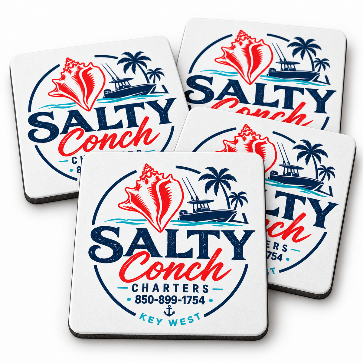 salty conch coasters